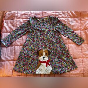 Mini Boden Floral Dog Print Dress - Multicolor
